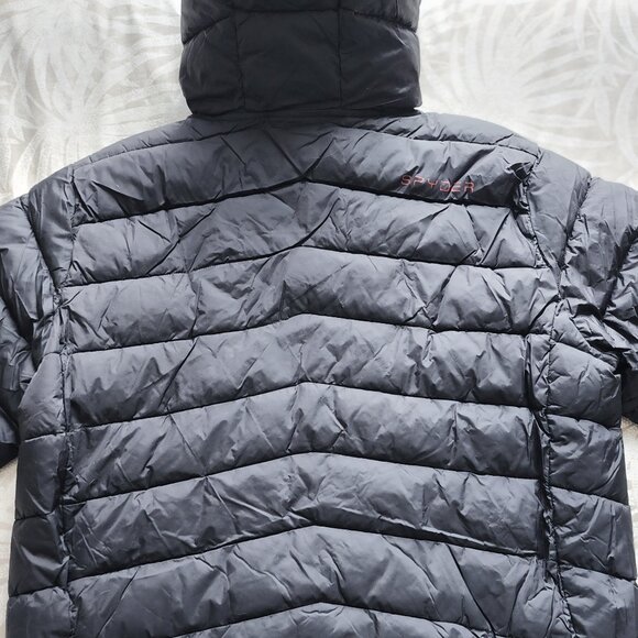 NWT Spyder Men's Peak Synthetic Down Jacket Black | Packable Puffer Coat OMSP140 - Picture 7 of 10